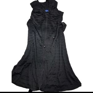 Chic Apt. 9 Black Textured Sleeveless Bathing Suit Cover Size Medium